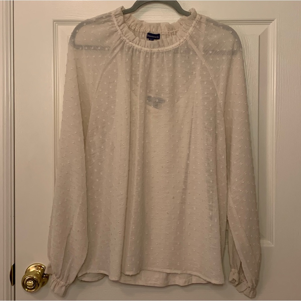 Democracy - Cream Long Sleeve Blouse - Large
